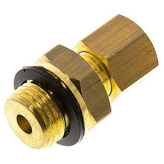 G 1/8'' Male x 8mm Brass Straight Compression Fitting with PA Seal 135 Bar DIN EN 1254-2 [2 Pieces]