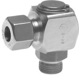 G 1'' Male x 25S Stainless steel 90 deg Elbow Swivel Joint Cutting ring 400 Bar DIN 2353