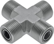 UN 1-7/16''-12 Male Zinc plated Steel Cross ORFS 400 Bar - Hydraulic