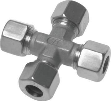 14S Stainless steel Cross Compression Fitting 630 Bar DIN 2353