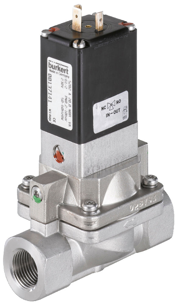 Solenoid Valve G1/2'' NC Stainless Steel FKM 0.2-10bar/3-145psi 230VAC Oxygen Fat/Oil Free 5282 211297