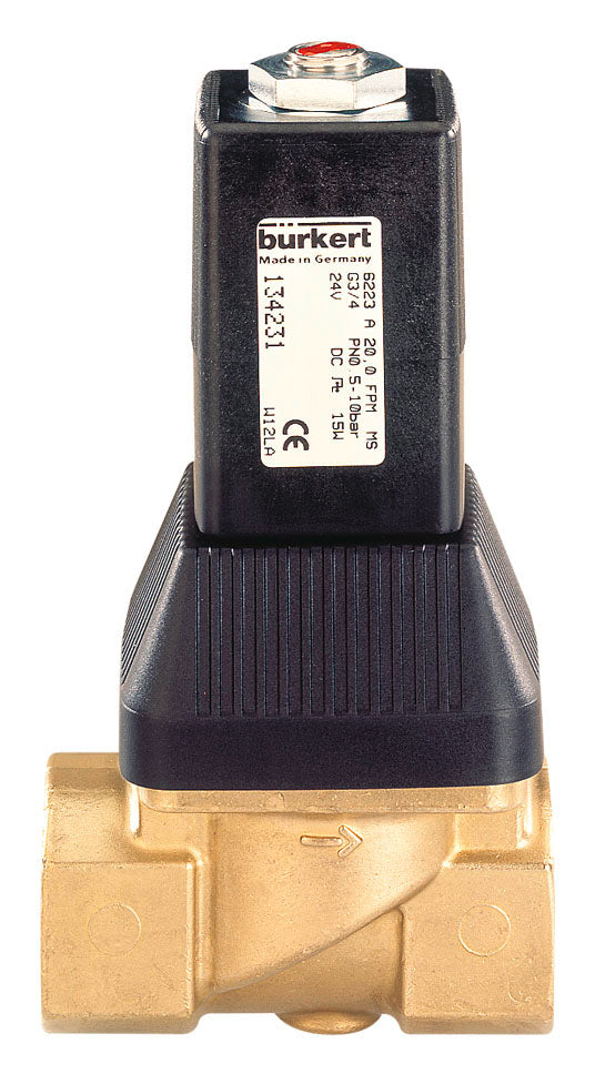 Solenoid Valve G3/8'' NC Brass FKM 0.5-10bar/7-145psi 24VDC 6223 134229