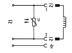 Connector 12-24V AC/DC (DIN - A) with 1m cable and Varistor - Burkert 2508 783584
