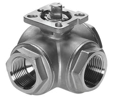 G4'' L-port 3-Way Stainless Steel Ball Valve ISO-Top 40bar - BL3SA