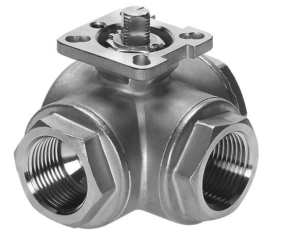 G2-1/2'' L-port 3-Way Stainless Steel Ball Valve ISO-Top 40bar - BL3SA