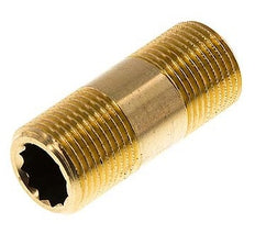 G 1 1/4'' Brass Double Pipe Nipple 16 Bar DIN 2982 - 200mm