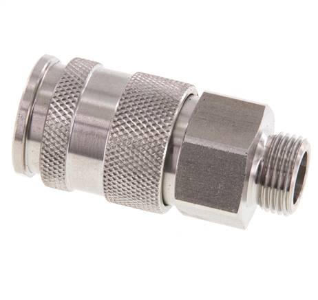 Stainless steel DN 10 Air Coupling Socket G 3/8 inch Male Double Shut-Off