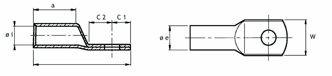 Cimco Press Cable Lug For Copper Cable - 180720 [50 Pieces]