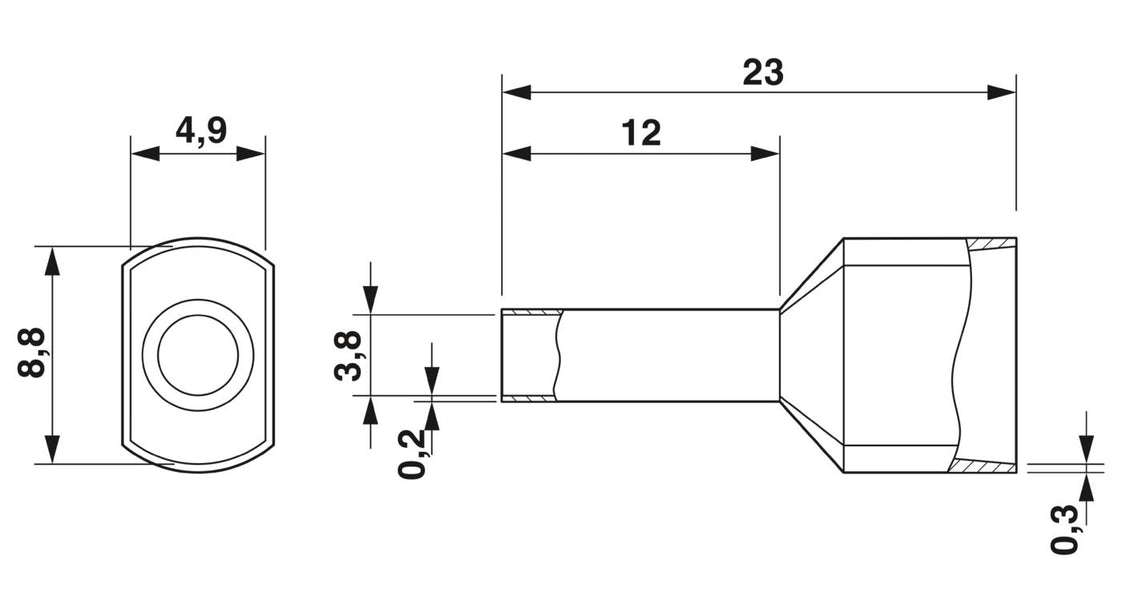 Phoenix Contact AI-TWIN Wire End Sleeve - 3201000 [100 Pieces]