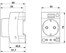 Phoenix Contact Wall Outlet Modular - 0804024