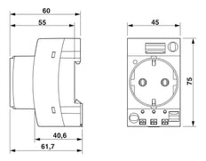 Phoenix Contact Wall Outlet Modular - 0804038