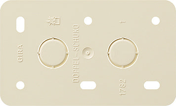 GIRA Mounting Plate 2-Way Wall Socket Surface Mount Cream White - 008213