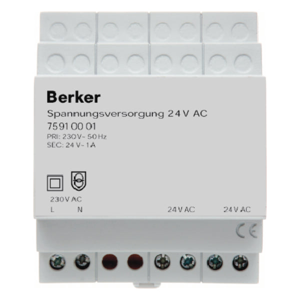 Hager Berker Power Supply 24V AC DIN Light Grey KNX/EIB - 75910001