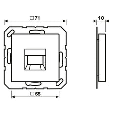 Jung A500 RJ45 Network Jack Cover Plate Black - A1569-1WESW