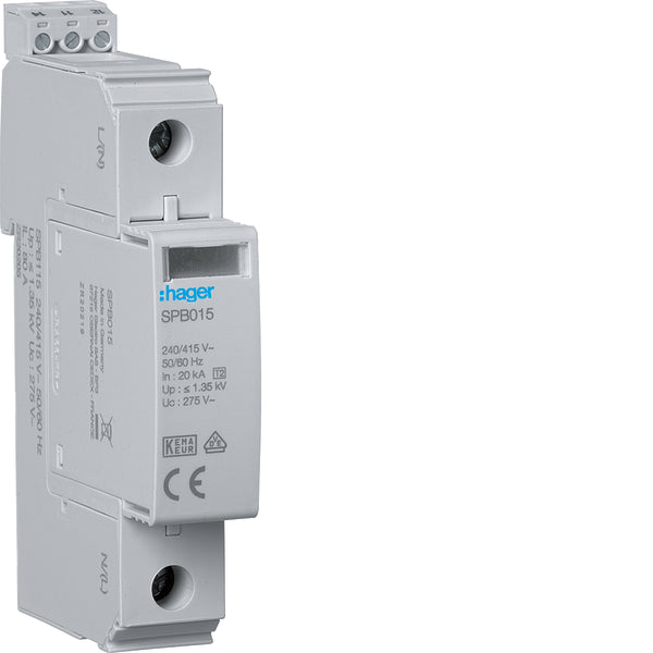 Hager SPB115 Type 2 Surge Protector 40kA TNC With Remote Signal - SPB115