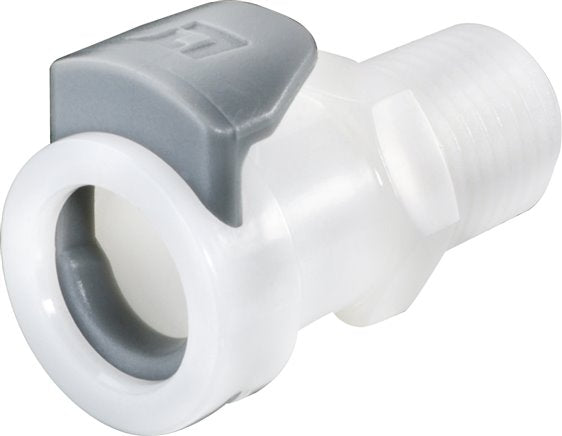 POM DN 6.4 Linktech Coupling Socket 1/4 inch Male NPT Threads Double Shut-Off 50 Series