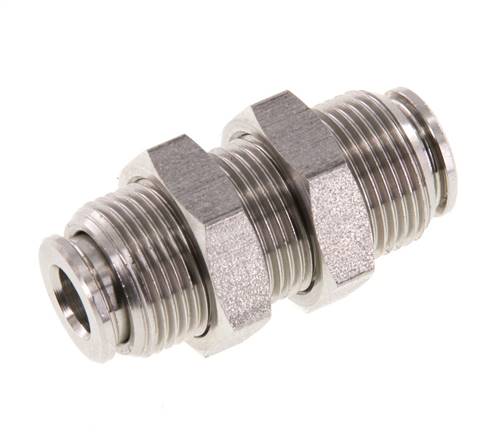 6mm Push-in Fitting Stainless Steel FKM Bulkhead