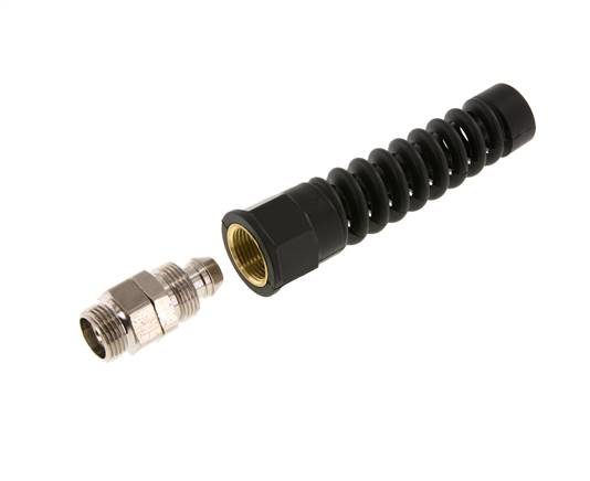 15x9.5 & G3/8'' Nickel plated Brass Straight Push-on Fitting with Male Threads Rotatable Bend Protection