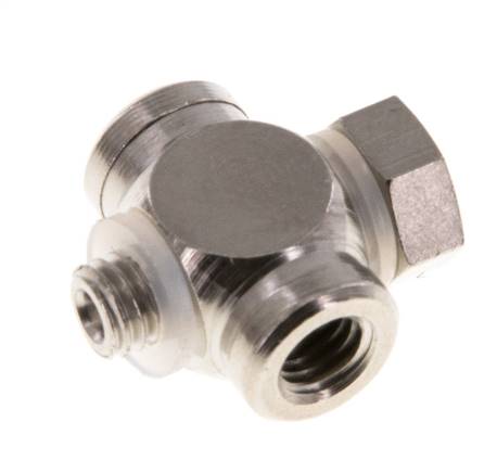 M5 Nickel plated Brass Tee Banjo Fitting with Male and Female Threads with O-ring [10 Pieces]