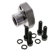 1/2'' SAE Flange 6000 PSI Plain Steel with G1/2'' Female Threads ISO 6162-2