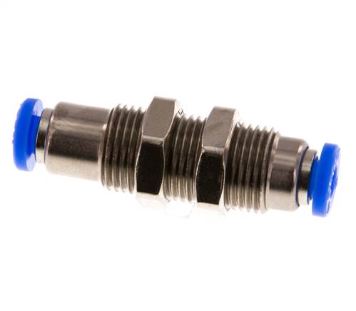 Push-In Fitting 4mm Auto Shut-Off Brass/PBT Bulkhead 0-10bar (0-145psi)