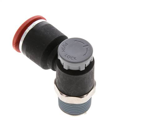 Flow Control Valve Meter-In Elbow 12 mm - R3/8'' Brass/PA 66 Locknut