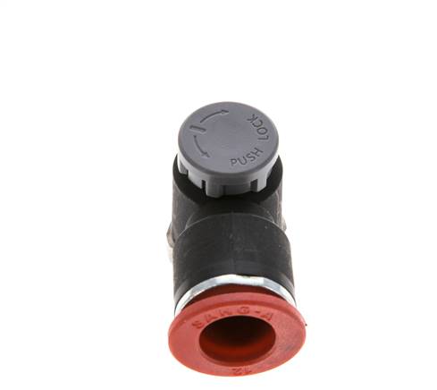 Flow Control Valve Meter-In Elbow 12 mm - R3/8'' Brass/PA 66 Locknut