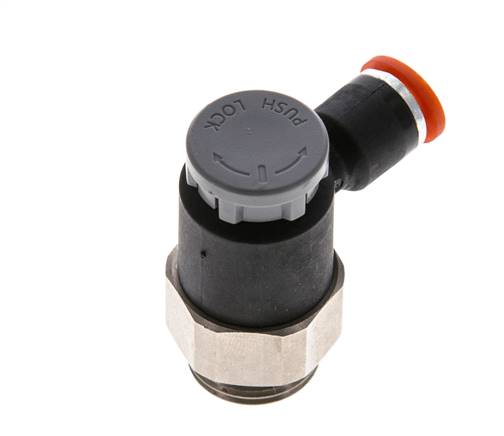 Flow Control Valve Meter-In Elbow 6 mm - G3/8'' Brass/PA 66 Locknut