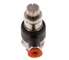 Flow Control Silencer Meter-In Elbow 4 mm - G1/4'' Brass/PA 66