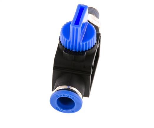 3/2-Way Shut-Off Hand Valve 8 mm - R1/8'' Plastic/Brass Thread-side venting