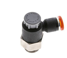 Flow Control Valve Meter-In Elbow 6 mm - G1/4'' Brass/PA 66 Locknut