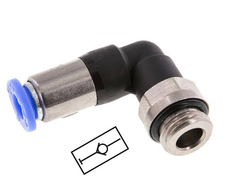 Push-In Fitting 4mm & M5 Male Auto Shut-Off Elbow Brass/PBT 0-10bar (0-145psi)