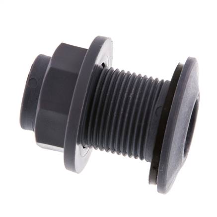 Screw Connection for Drain Cocks G3/4'' DN29.5 Bulkhead Polypropylene (pp) EPDM 10bar (140.5psi) FDA