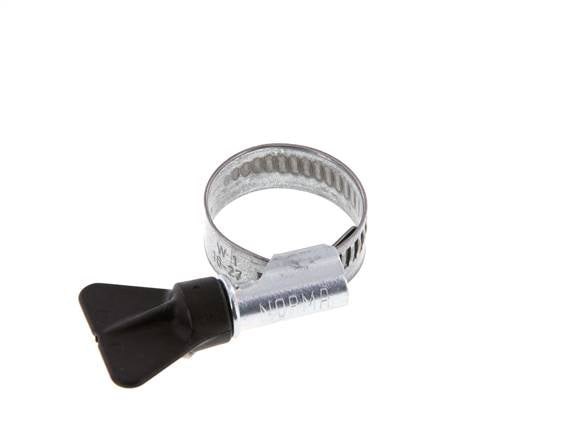 16 - 27 mm Hose Clamp with a Galvanised Steel 12 mm band With Butterfly Handle - Norma [5 Pieces]