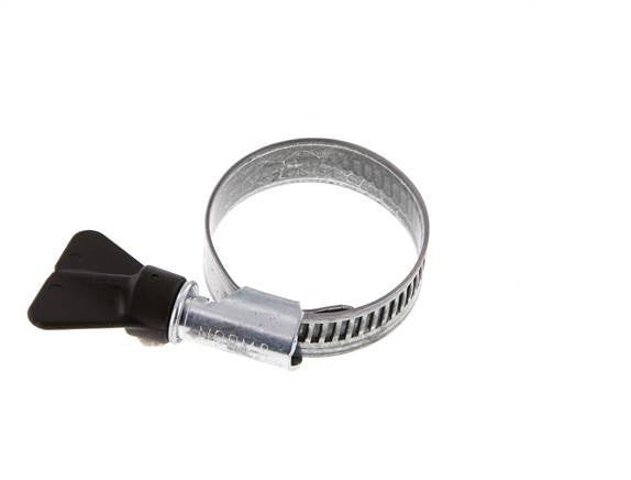 25 - 40 mm Hose Clamp with a Galvanised Steel 12 mm band With Butterfly Handle - Norma [5 Pieces]