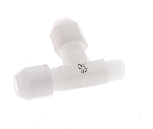4x6mm & R1/8'' PVDF Right Angle Tee Hose Fitting with Male Threads 10bar/145psi