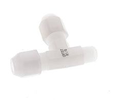 4x6mm & R1/8'' PVDF Right Angle Tee Hose Fitting with Male Threads 10bar/145psi