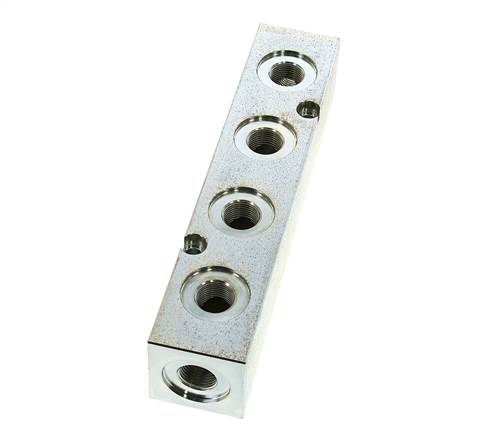 G3/8'' Hydraulic Distributor Block 2 Inlets 4 Outlets 315bar