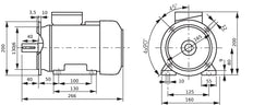 0.55kW 4-Pole Three-Phase Motor IEC 80 B35 Foot & Flange 230/400V