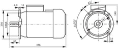2.2kW 4-Pole Three-Phase Motor IEC 100 B5 Flange Mounted 400/690V