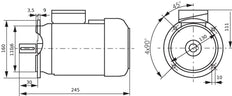0.55kW 2-Pole Three-Phase Motor IEC 71 B5 Flange Mounted 230/400V
