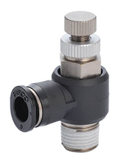 R1/4" - 10mm Meter-Out Elbow Flow Control Valve