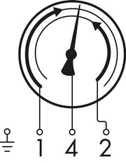 Contact Pressure Gauge 1NC/2NO 0..40bar (580psi) Stainless Steel/Brass 160mm Class 1 Rear Connection