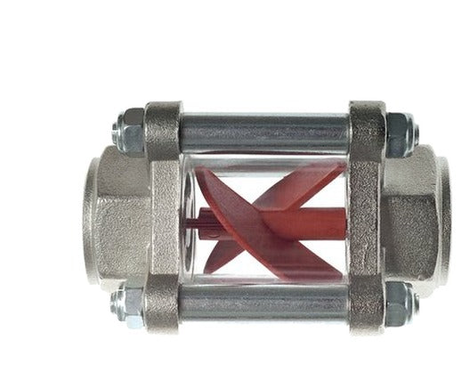 G1 1/4'' brass flow indicator with impeller 9-55 l/min 15 bar