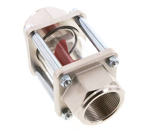 G1 1/4'' brass flow indicator with impeller 9-55 l/min 15 bar