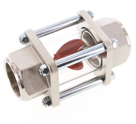 G1 1/4'' brass flow indicator with impeller 9-55 l/min 15 bar