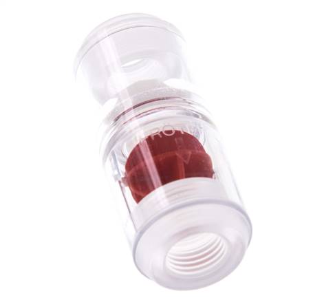 G1/4'' polycarbonate flow indicator with impeller and filter
