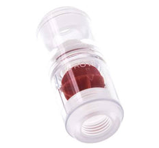 G1/4'' polycarbonate flow indicator with impeller and filter