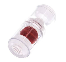 G1/4'' polycarbonate flow indicator with impeller and filter