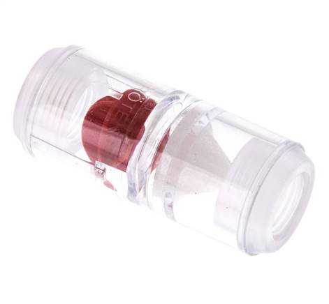 G1/4'' polycarbonate flow indicator with impeller and filter